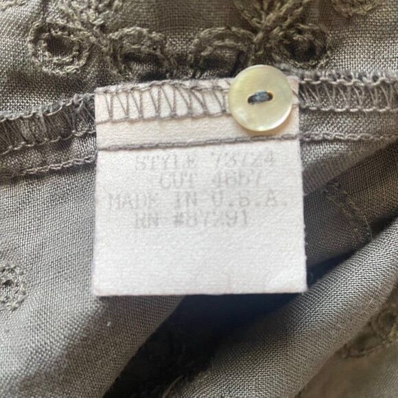 Vintage 90s Johnny Was Linen Button Down Shirt - Picture 7 of 7